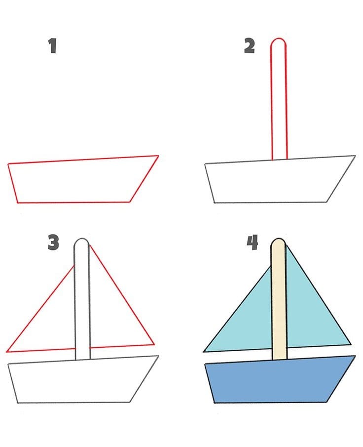 cách vẽ thuyền đơn giản