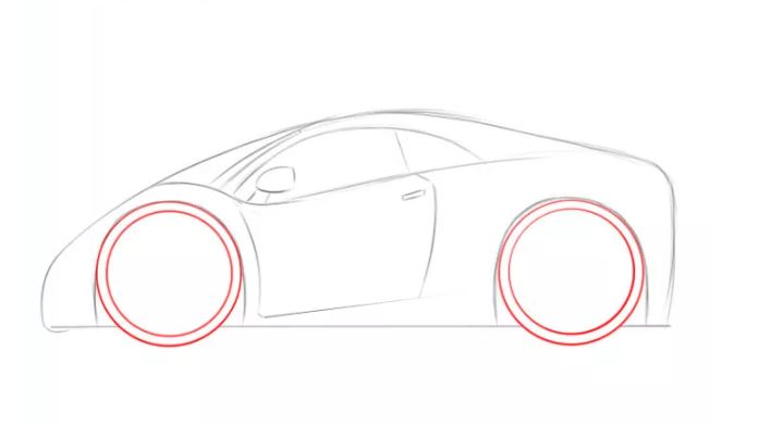 cách vẽ xe ô tô đơn giản nhất bước 5