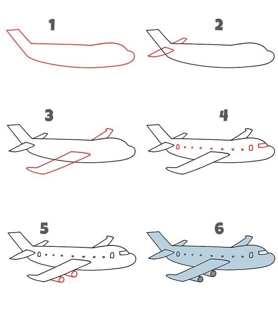 chi tiết cách vẽ máy bay Boeing