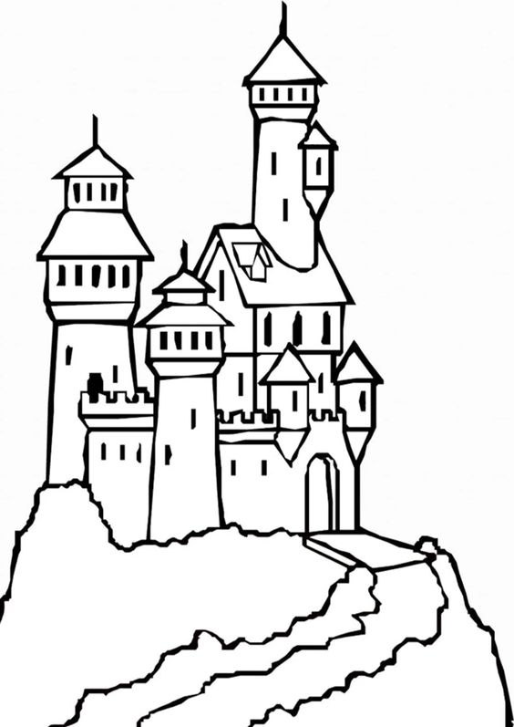 hình lâu đài tô màu