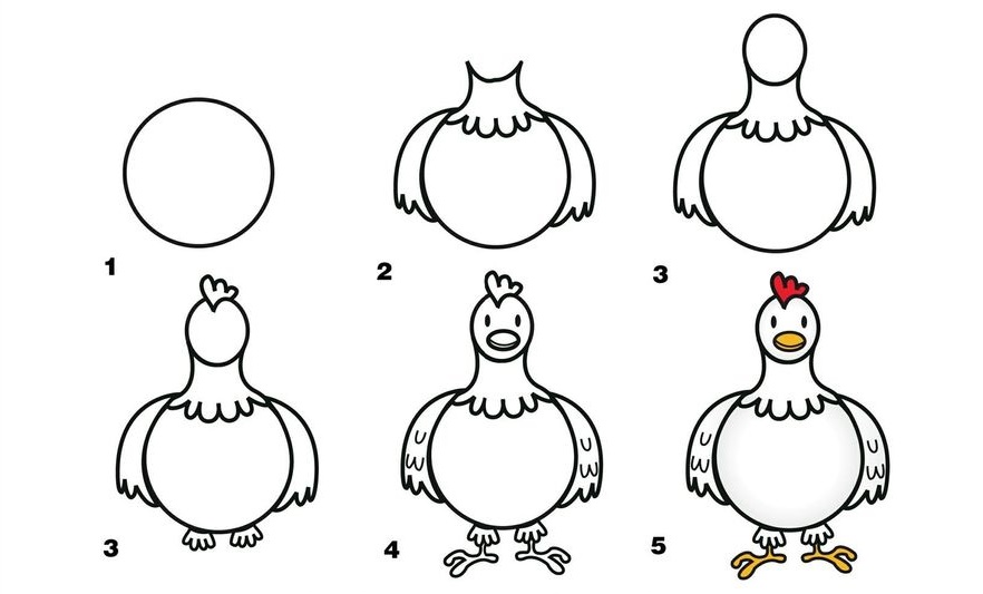 hướng dẫn cách vẽ con gà