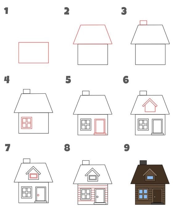 hướng dẫn cách vẽ ngôi nhà gỗ