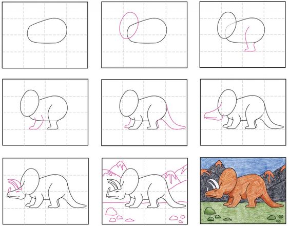 tổng hợp cách vẽ khủng long