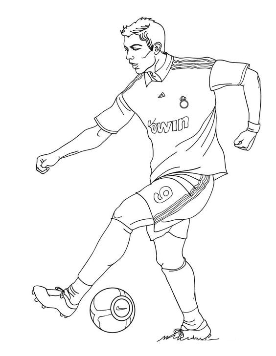 tranh tô màu cầu thủ bóng đá christiano ronaldo