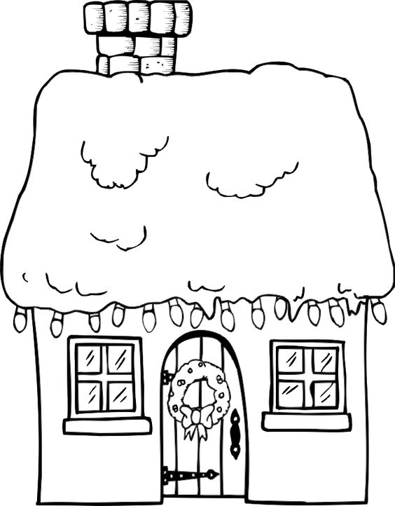 tranh tô màu hình ngôi nhà cho bé