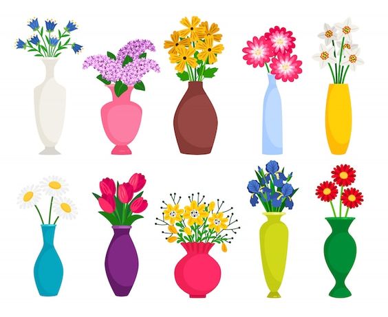 cách vẽ các dạng bình hoa khác nhau