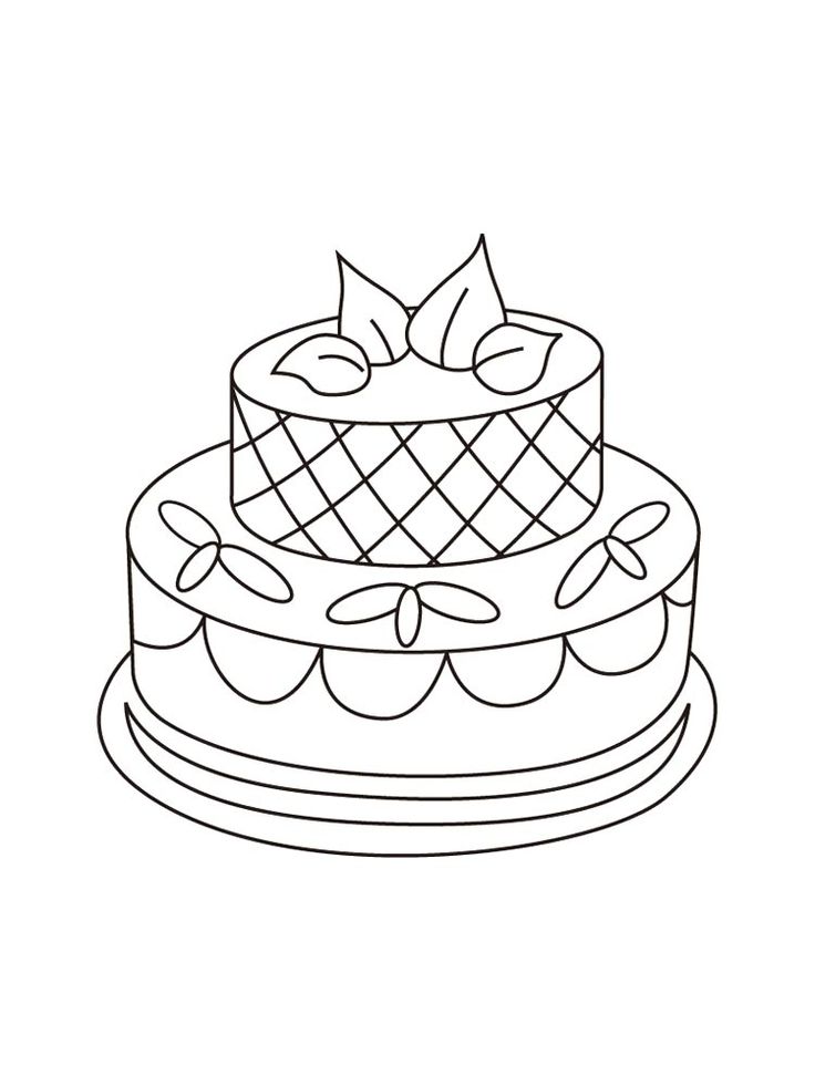 hình vẽ bánh sinh nhật cho bé tô màu
