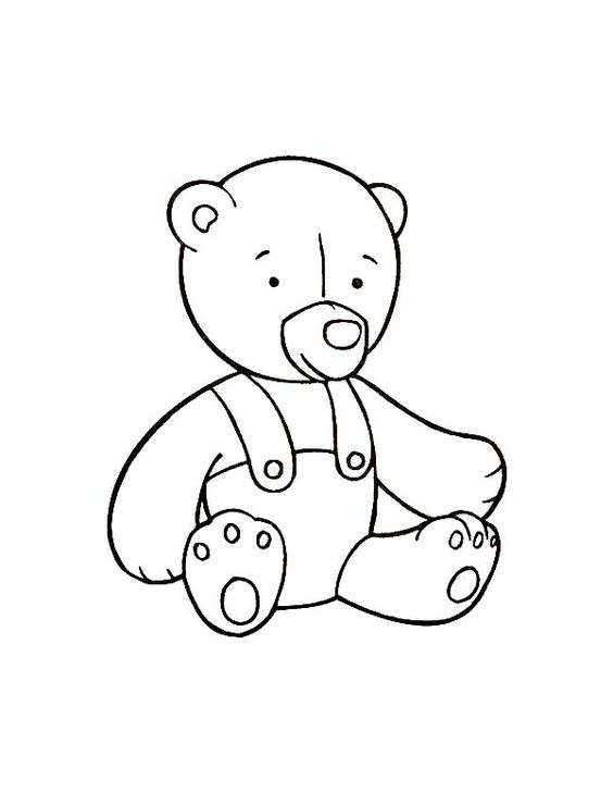 tranh tô màu gấu bông cho trẻ mầm non