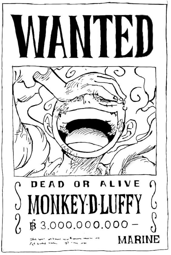 tranh tô hình truy nã Luffy